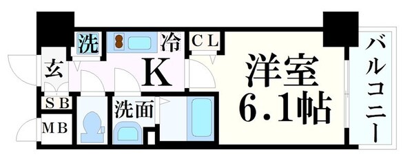 プレサンスジェネ新神戸ステーションフロントの物件間取画像